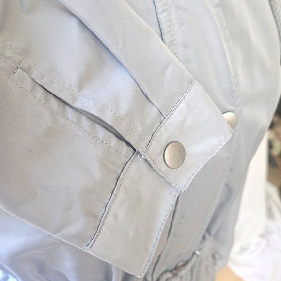 Forever 21 Button Front Drawstring Waist Jacket Blue Snap Pockets Wmn's Sz S - Picture 5 of 12